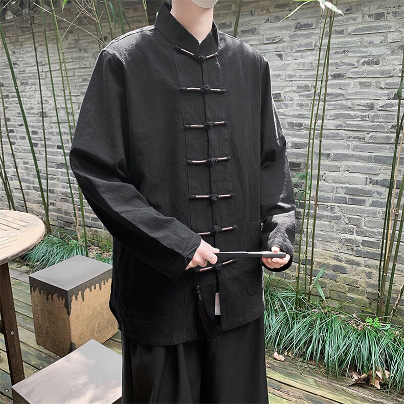 风春秋棉麻复古花式盘口长袖衬衫中式唐装CS12-P65,男装衬衫,星座217-5