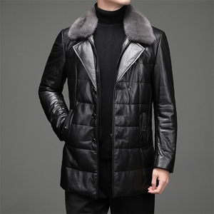 DLSN9278加厚绵羊皮羽绒服男士外套皮衣水貂毛领皮短款P1320图片