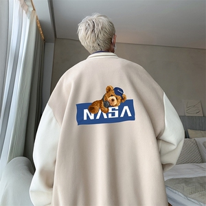 摇粒绒棒球服男大码开衫卫衣男夹克 BF86247-P65图片