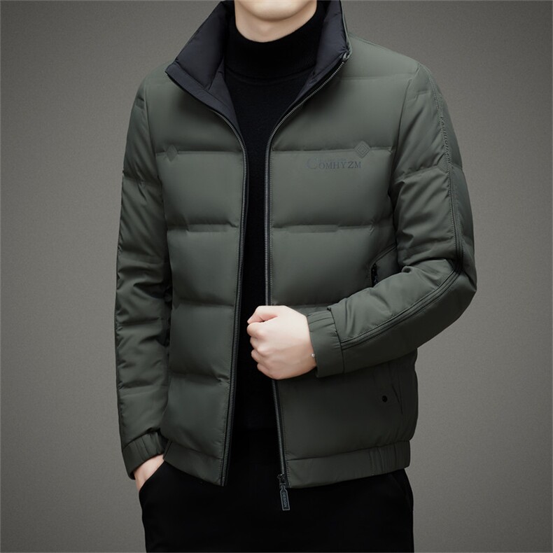2023年新款男士立领御寒羽绒服冬季中年休闲加厚保暖外套爸爸装,男装羽绒服,电商B212（原钱塘6029）