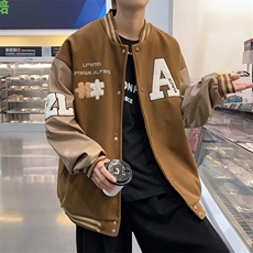 oversize潮复古夹克男棒球服ins潮流高街情侣外套W3454-P58，男装夹克，星座512-2