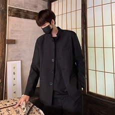 风秋男西服立领中山装单排扣西装垫肩大码M-4XLJK228P60，男装西服，星座1013-1