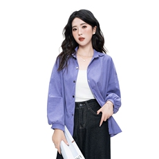 宽松休闲风百搭外套开衫女式衬衣2024新款灯芯绒秋冬外穿上衣潮，女装衬衫，初闻兮