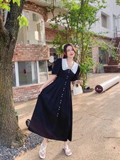 长款连衣裙，女装连衣裙，芷炫