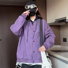现货2026春秋款潮男假两件连帽皮衣夹克外套A436-D216-P80，男装夹克，电商A436
