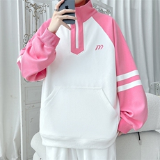 2025春季新款旋律风车大码菠萝格拼色卫衣M-5XHW24790-特P50，男装卫衣，电商A022