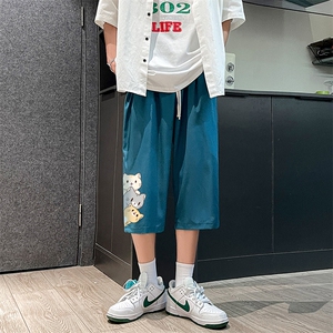 QK72164-P25冰丝七分裤男大码速干短裤男五分裤 港风图片