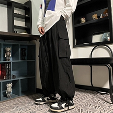 工装裤男女韩版潮流口袋学生帅2025春秋新款ins束脚裤K5769X-P37，男装休闲裤，星座412-3