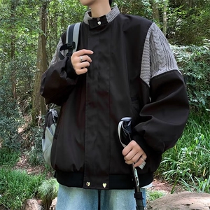 夹克男春秋款外套美式潮流潮牌垫肩棒球服JK901 P63图片