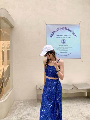 抹胸式碎花裙两穿，胸罩，Alissa Lin