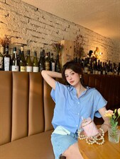 夏季垫肩衬衫均码现货，女装衬衫，G