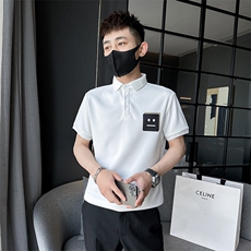 社会小伙夏季男士翻领Polo衫笑脸印花短袖体恤半袖上衣C208-8887，男装T恤，电商C208