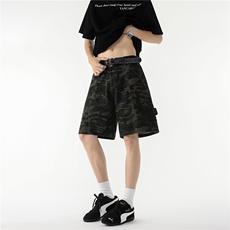 日系潮流迷彩工装裤夏季休闲男生五分短裤潮牌裤子K6389-P37，男装牛仔裤，星座412-3
