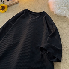 8XL-M短袖肌理感冰丝凉感T恤特大码鸡心领半袖纯色体恤DX1216/P28，男装T恤，电商B238