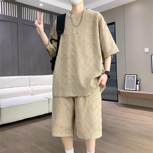 夏季港风套装男宽松满天星短袖T恤短裤休闲套装TZ6631-P55图片