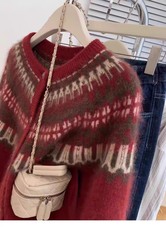 2026年秋季时尚百搭简约休闲提花套衫，女装针织衫/毛衣，胜智羊绒