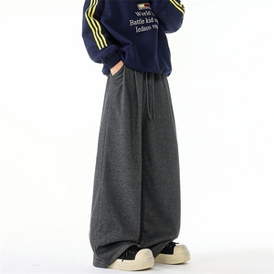 糯米裤宽松慵懒风卫裤男秋冬款休闲百搭弯刀裤微长拖地裤KZ083P45图片