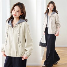 现货秒发2026春秋新款韩版连帽小香风学院派宽松大码小个子短外套，女装短外套，星宇服饰