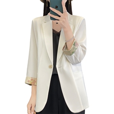 2024年秋季时尚气质简约百搭七分袖一粒扣西装，女装西装，朝贺羊绒