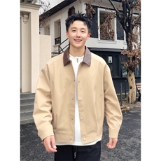 编织皮翻领外套底特律夹克工装棒球服JK306特P71，男装夹克，星座908-1