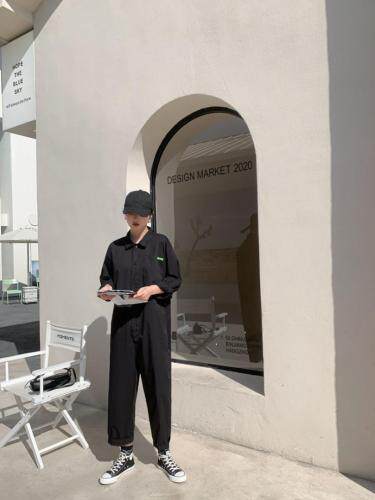 【现货】2021新款春小众设计感宽松工装连体裤慵懒风，女装连体裤，壹题YITI