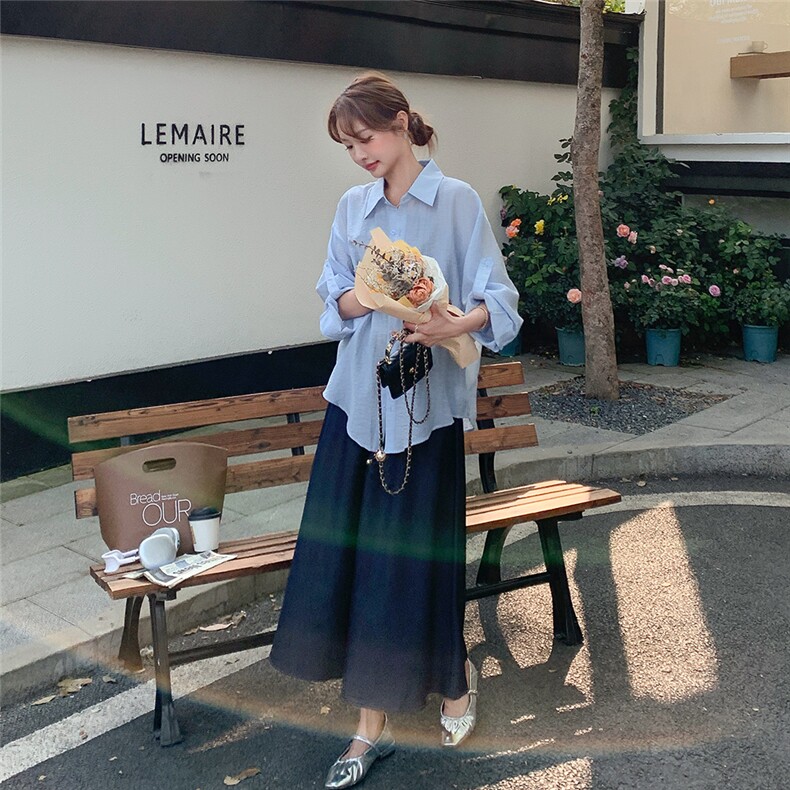 休闲衬衫半身裙套装女夏2025新款高级感纯欲风独特漂亮爆款三件套,女装套装/套裙,2C177