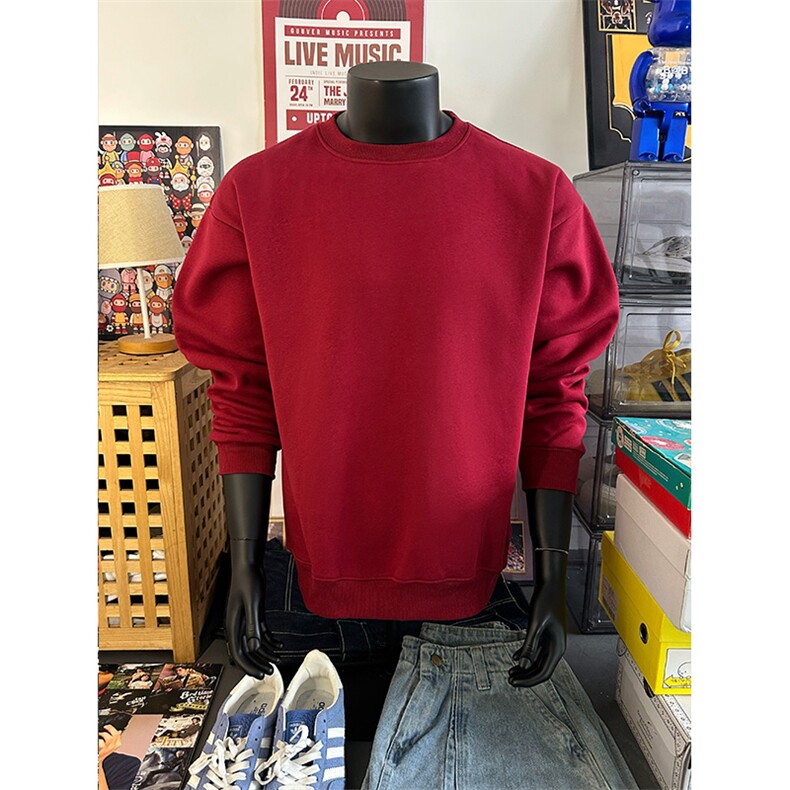 基础纯色圆领套头卫衣简约设计感上衣情侣款W4691-特价P25,男装卫衣,电商A007