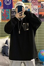 加肥加大码长袖卫衣男2023秋季新款潮港风大码宽松胖子上衣控价68，男装卫衣，钱塘717(原712)