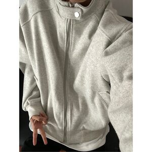 【有货】D8896-P105美式复古格子毛呢连帽外套男秋冬款假两件棉服图片