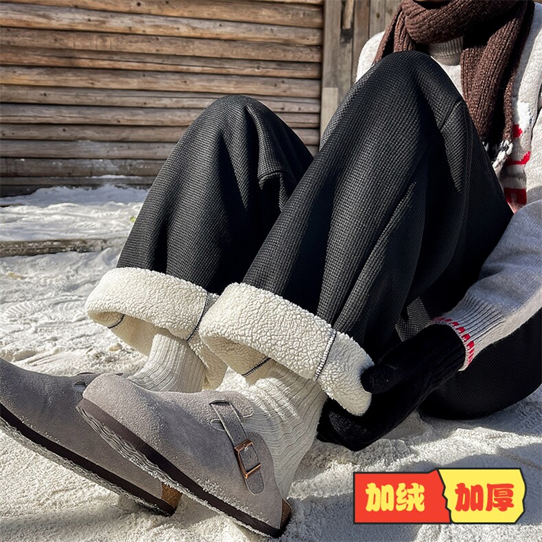 8XL-M羊羔绒卫裤男加肥加大码加厚加绒运动裤男胖子9029特38,男装休闲裤,电商D206-1