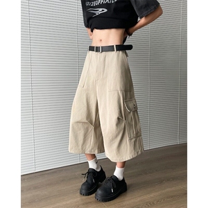 七分裤男女韩版潮流高街帅气百搭大口袋2025夏季ins短裤K6224-P43图片