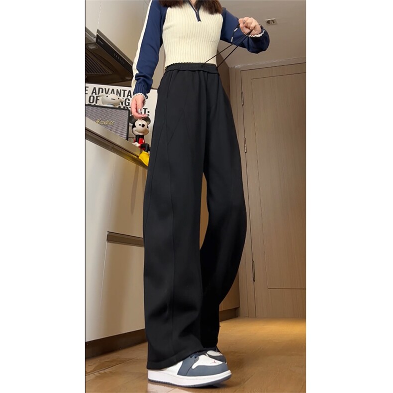 25新款男女480克重磅加绒加厚解构拼接弯刀卫裤504-K224-特P45,男装休闲裤,星座504