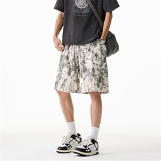 抖音品质夏季新款潮流扎染工装宽松短裤B315-K25785-特p30控58，男装牛仔裤，电商B315