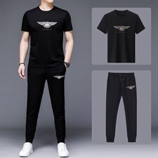 2023年夏款潮流休闲时尚男士运动短袖套装P135，男装休闲套装，电商D223-1