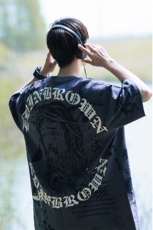 港风满身印花设计短袖T恤男休闲大码情侣短袖T恤DT77017P38控58，男装T恤，星座227-7