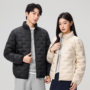 新款90绒子轻薄情侣装羽绒服秋冬男女款立领轻薄羽绒服外套图片