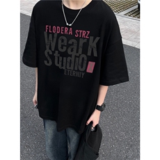 重磅美式高街印花纯棉大码宽松休闲短袖T恤T2510-P25控38，男装T恤，电商B219A