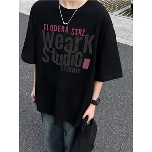 重磅美式高街印花纯棉大码宽松休闲短袖T恤 T2510-P25控38图片