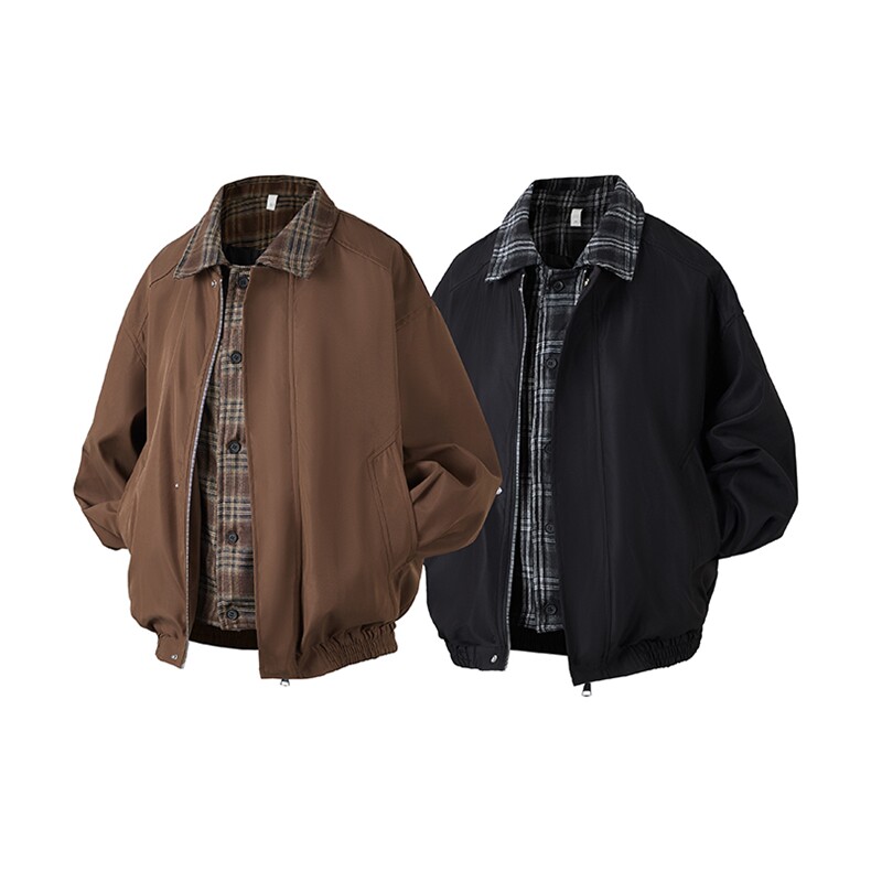 A85-特P78高品质假两件翻领夹克男外套，男装夹克，电商B369（原A024）