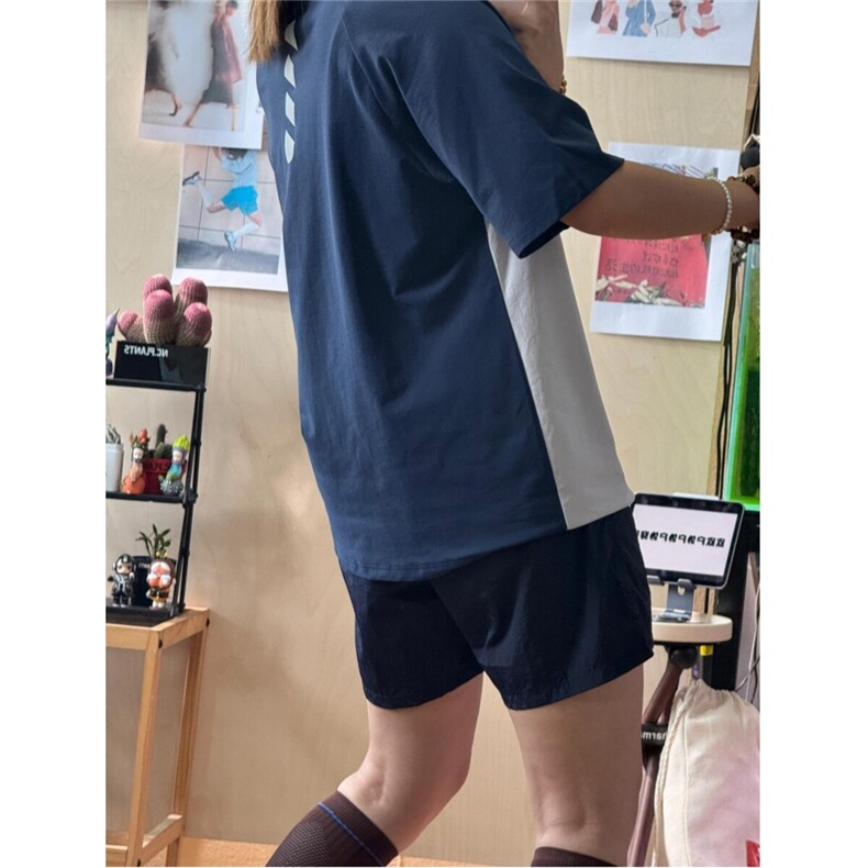 美式撞色拼接小领口短袖T恤男夏季潮牌薄款透气宽松运动半袖体恤,男装T恤,星座807-3