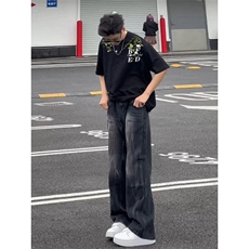 XZ809A/BBBT28/P20/控38重磅印花美式复古圆领T恤，男装T恤，星座809A(原222-1)