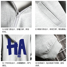 KS21258-P38连帽开衫卫衣男运动外套大码班服网格，男装卫衣，电商A040A