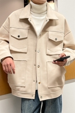 男装呢料大衣2026秋冬季新款毛呢大衣男生外套XZ514-2-F598-P125，男装毛呢大衣，星座514-2(原B239)