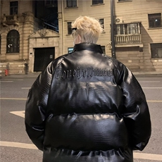 美式潮牌皮棉服男女冬季立领棉衣外套宽松加厚面包服，男装棉衣，星座410-6（原星座1304-1）