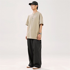 2025夏季新款男装日系潮牌纯棉印花圆领宽松短袖休闲T恤T938-F38，男装T恤，电商A101（原外27）