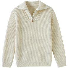 亲肤软糯半拉链翻领山羊绒衫女24秋冬宽松加厚高领针织衫保暖毛衣，童装儿童羊绒衫，瑞上羊绒