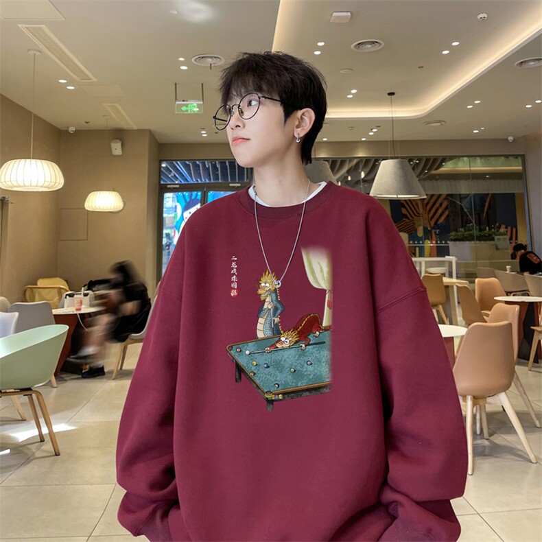 ！圆领卫衣男装港风长袖t恤男外套男WY522-特P23，男装T恤，电商B371