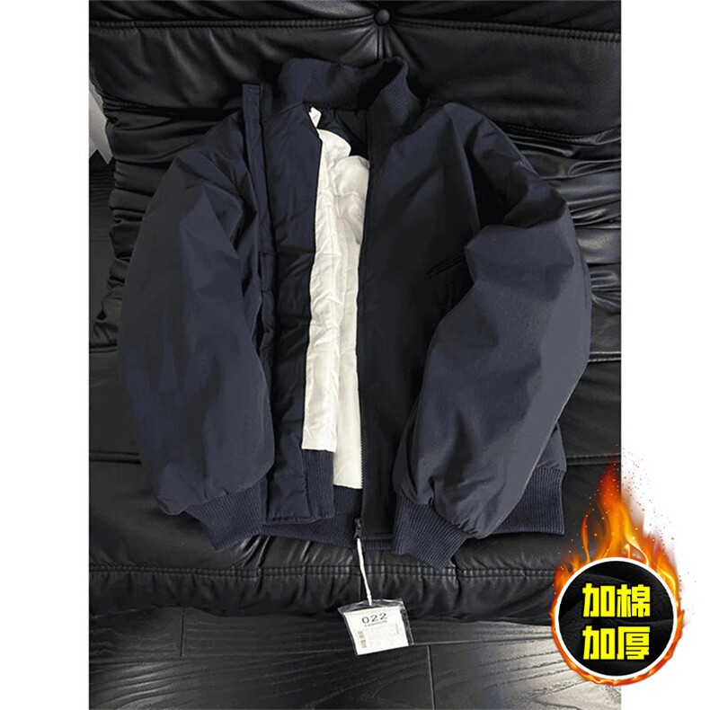 现货冬季美拉德立领飞行夹克廓形高街棒球服加棉加厚棉衣外套，男装夹克，电商A486-1
