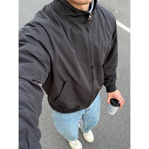 高品 U家同款 春季哈灵顿夹克男女立领茄克宽松休闲外套A1333-P85图片
