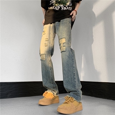 美式高街休闲牛仔裤个性小众休闲裤A061-JM1454-P55-控78，男装牛仔裤，电商A061-1
